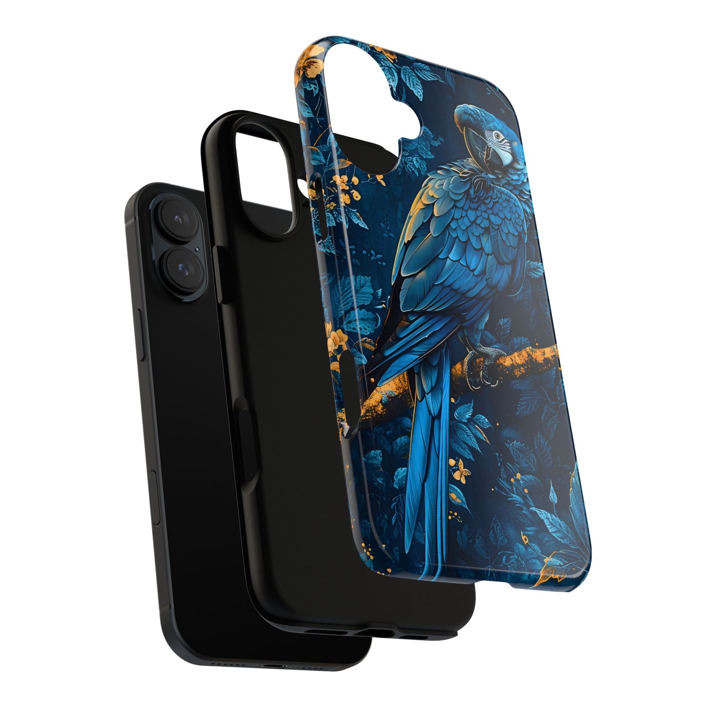 Tough Cases - Vibrant Blue Parrot Phone Case, Tropical Bird Phone Cover, Nature Lover Gift, Eco-Friendly Accessories, Unique Wildlife Decor