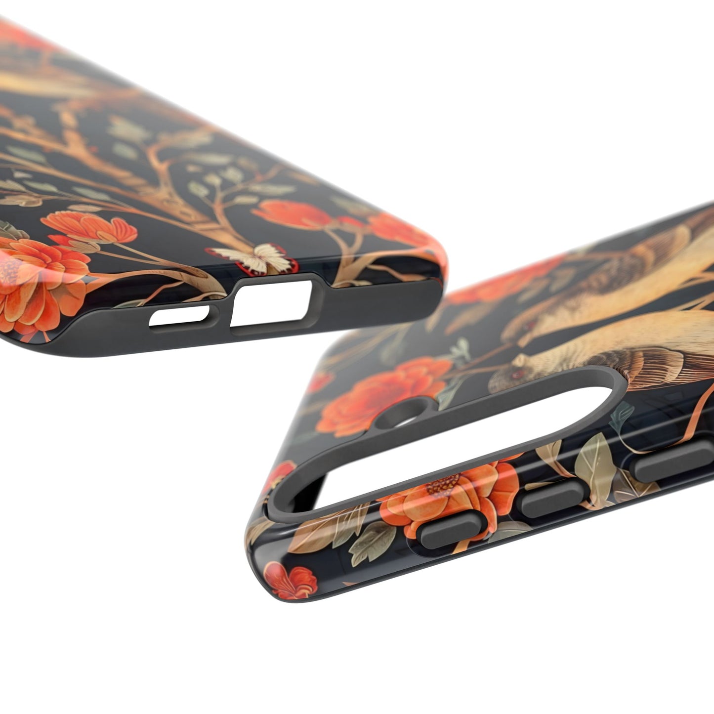 Floral Phone Case – Tough Cases with Bird Design, Unique Gift for Nature Lovers, Stylish Tech Accessory, Phone Cover, Artistic Case