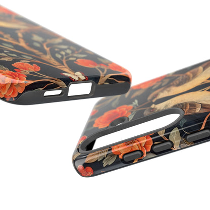 Floral Phone Case – Tough Cases with Bird Design, Unique Gift for Nature Lovers, Stylish Tech Accessory, Phone Cover, Artistic Case