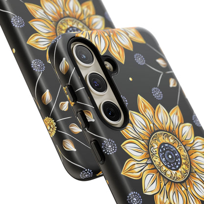 Floral Phone Case with Mandala Design, Tough Cases for iPhone & Samsung, Boho Style, Gift for Her, Unique Accessories