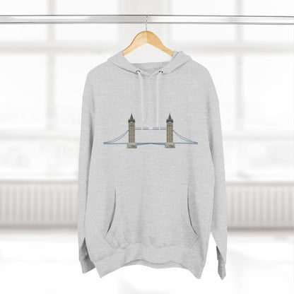 Tower Bridge - Iconic London Relaxed Three-Panel Fleece Hoodie