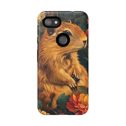 Cute Animal Phone Case, Floral Design Tough Cases for Nature Lovers, Gifts for Her, Customizable Mobile Accessory, Pet Lover Phone Cover