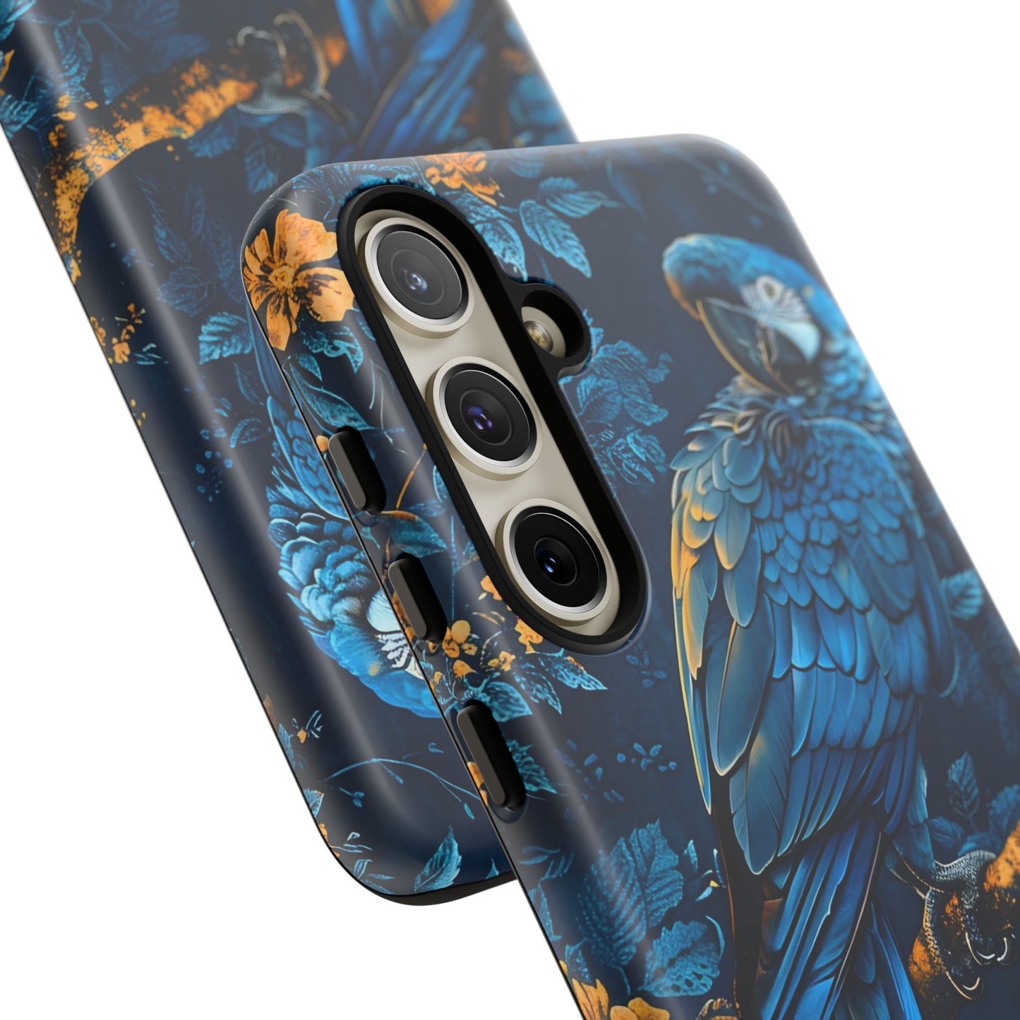Tough Cases - Vibrant Blue Parrot Phone Case, Tropical Bird Phone Cover, Nature Lover Gift, Eco-Friendly Accessories, Unique Wildlife Decor