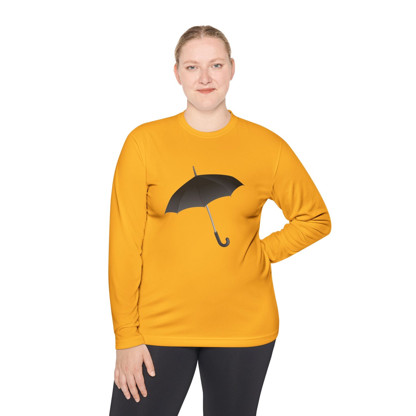 Unisex Long Sleeve Tee - Minimalist Umbrella Design - Casual Comfort for Rainy Days