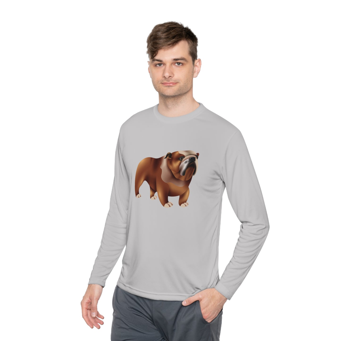 Unisex Lightweight Long Sleeve Tee - Adorable British Dog