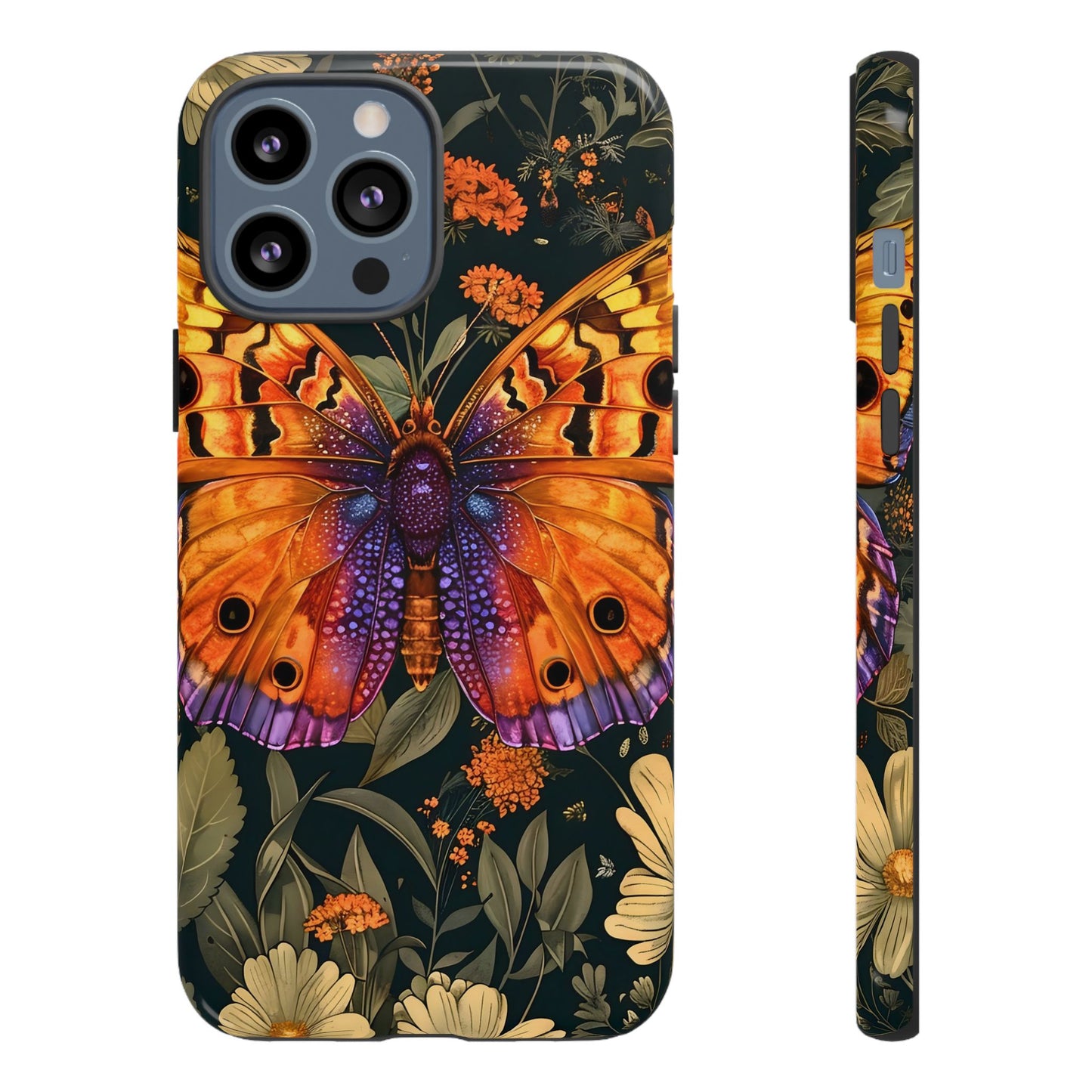 Butterfly Phone Case, Tough Cases for Nature Lovers, Vibrant Floral Design, Gift for Her, Cute Phone Accessories, Butterfly Artwork