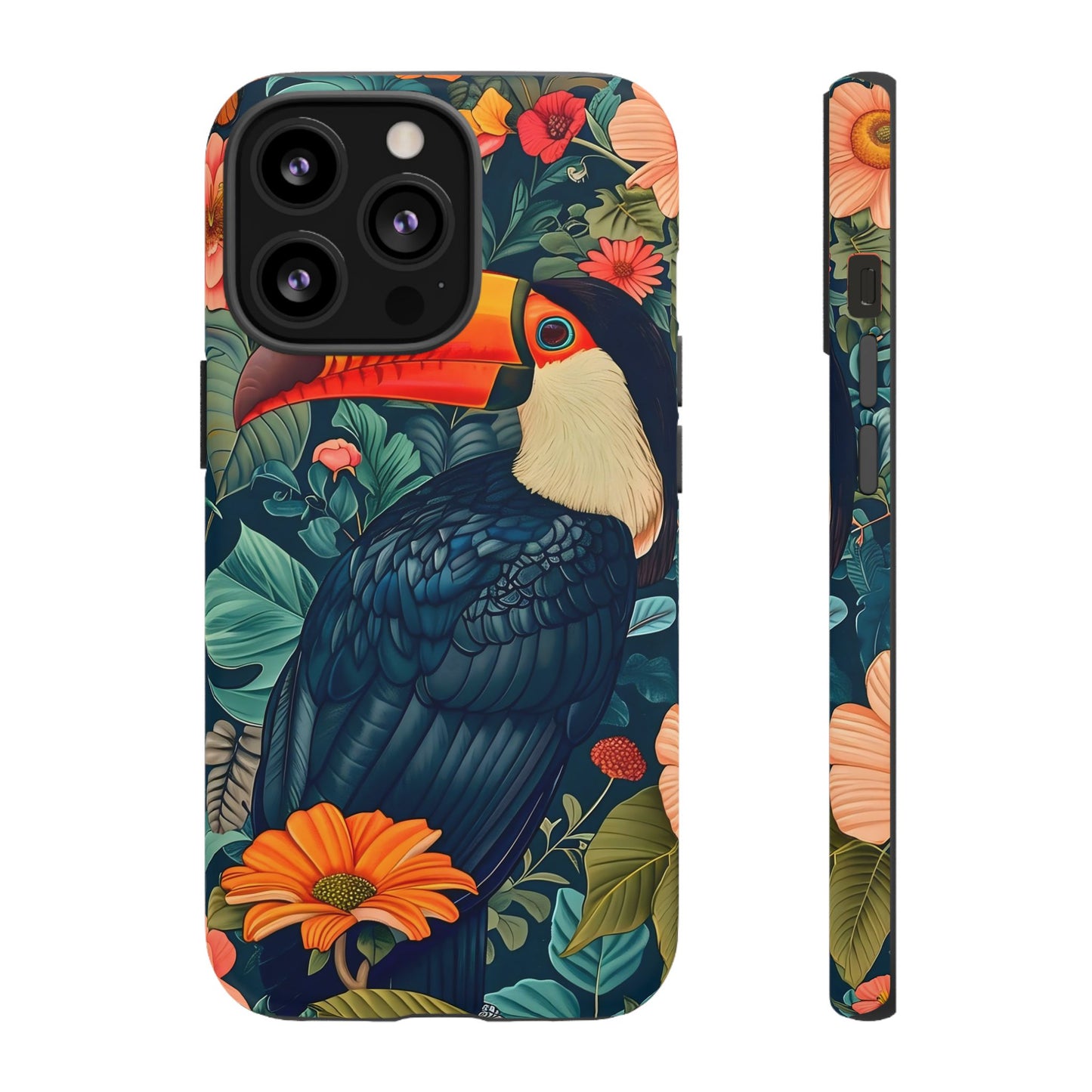 Tropical Toucan Phone Case - Cute Animal Design, Nature Lover Gift, Floral Pattern, Bird Lover Accessory, Summer Vibes