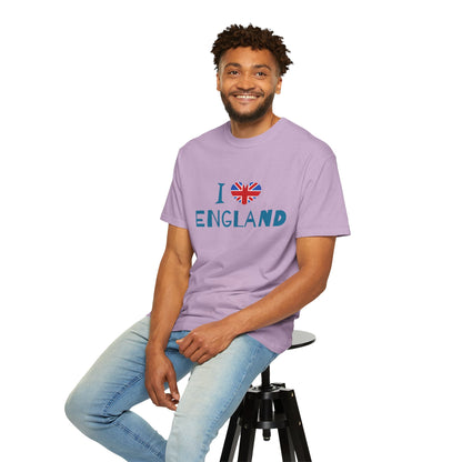 I love England Cozy Unisex Garment-Dyed T-shirt