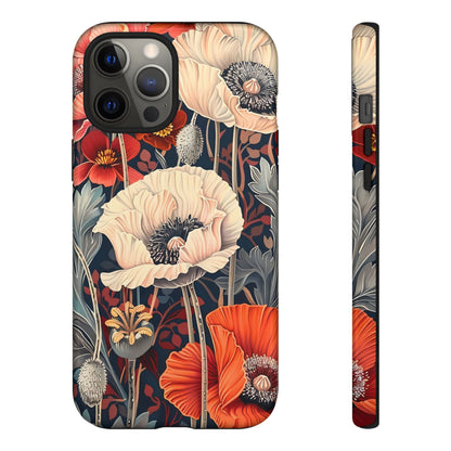 Floral iPhone Case, Tough Phone Cover, Artistic Protection, Flower Design, Unique Gift for Her, Phone Accessory, Trendy Tech
