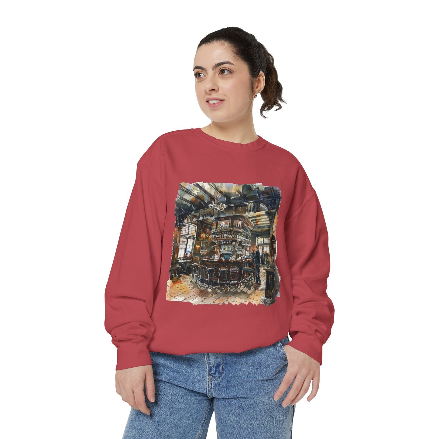 Unisex Garment-Dyed Sweatshirt - The Cozy British Pub