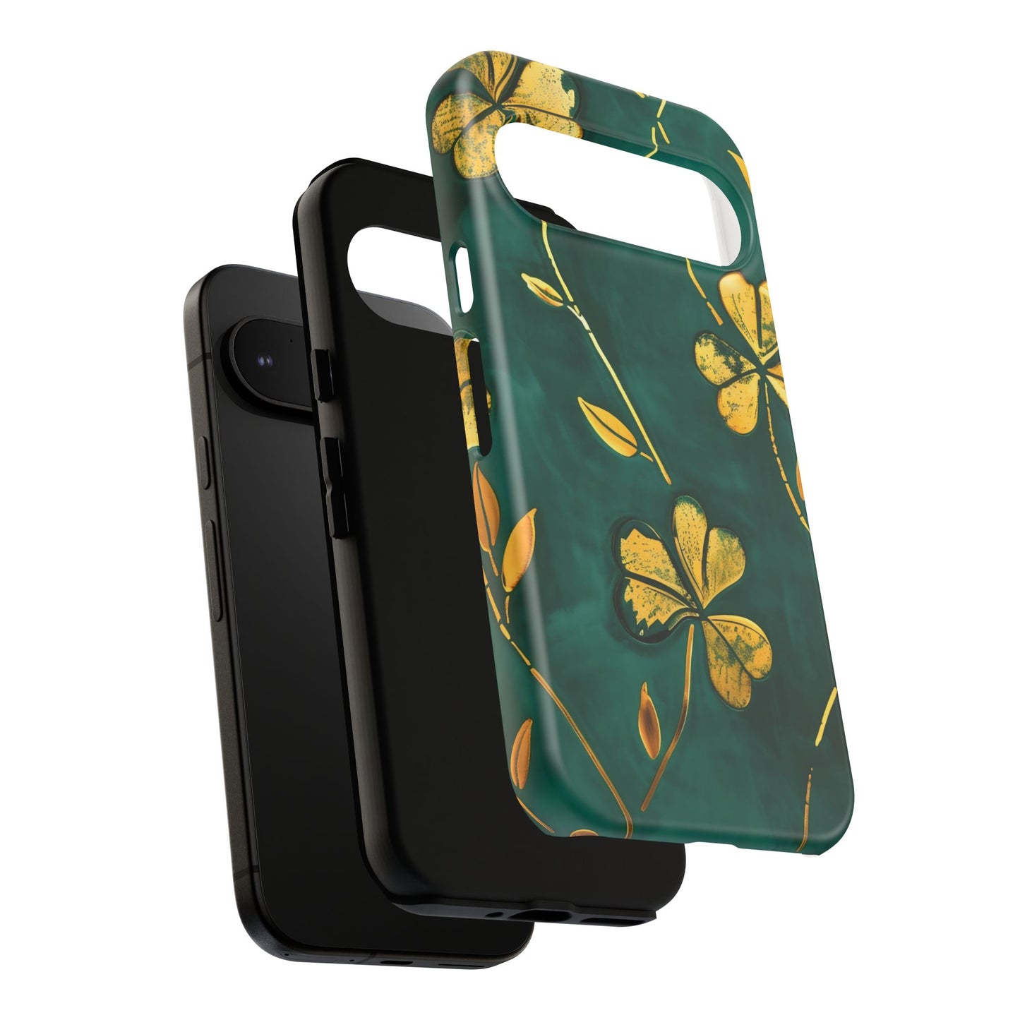 Floral Phone Case with Gold Accents, Tough Phone Cover, Stylish Phone Protector, Unique Gift for Her, Nature Lover Accessory