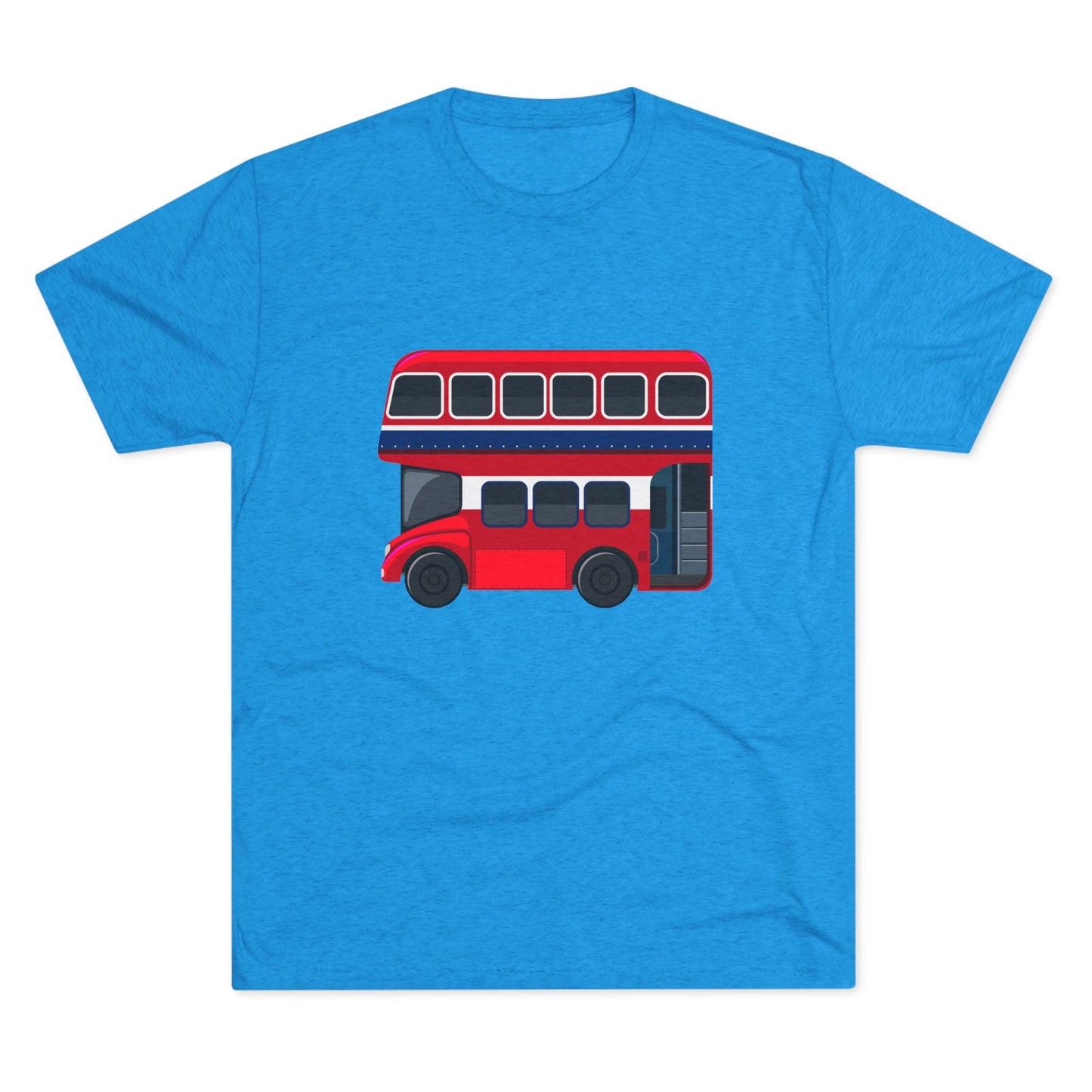 London Transport English Bus - Iconic Red Double-Decker Classy Unisex Tri-Blend Crew Tee