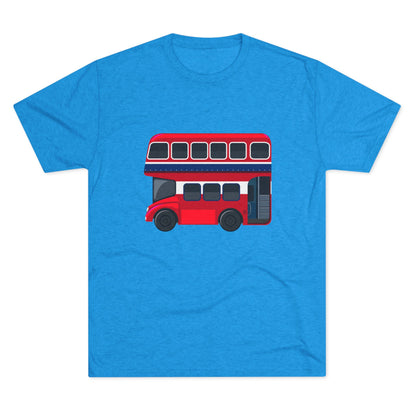 London Transport English Bus - Iconic Red Double-Decker Classy Unisex Tri-Blend Crew Tee