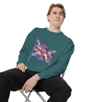 Unisex Garment-Dyed Sweatshirt Trendy - British Flag