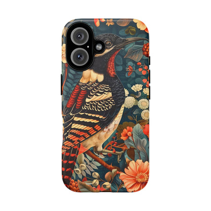 Nature-Inspired Phone Case with Floral Art, Tough Phone Cover, Protective Case, Gift for Nature Lovers, Unique Phone Accessory