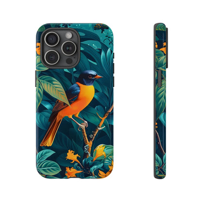 Tough Cases: Vibrant Bird Phone Case, Nature Lover Gift, Eco-Friendly Cover, Floral Design, Spring Decor