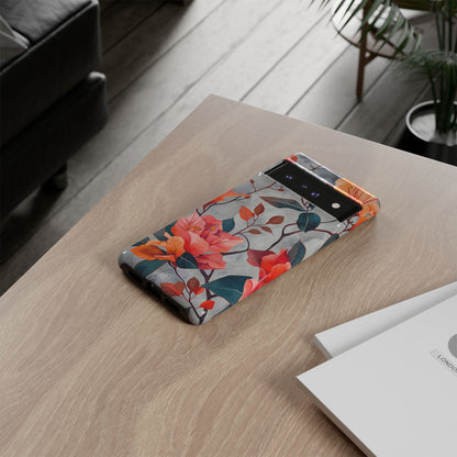 Floral Phone Case, Tough Cases, Flower Power, Gift for Her, Decorative Phone Cover, Trendy Accessories, Everyday Style