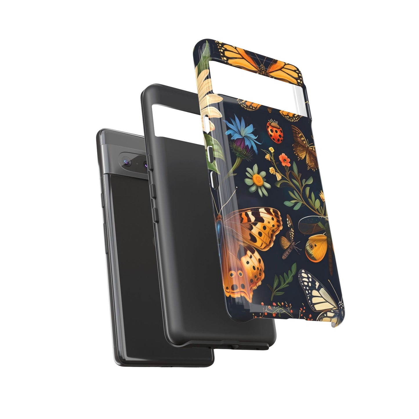 Nature-Inspired Phone Case | Floral Butterfly Design, Tough Phone Cover, Gift for Nature Lovers, Cute Butterfly Case, Home Decor