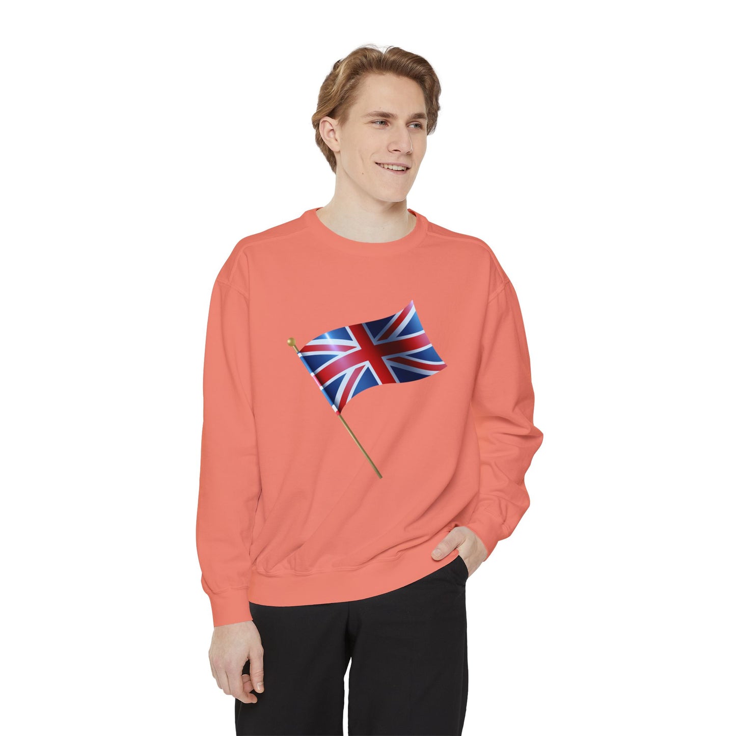 Unisex Garment-Dyed Sweatshirt - Classic UK Flag