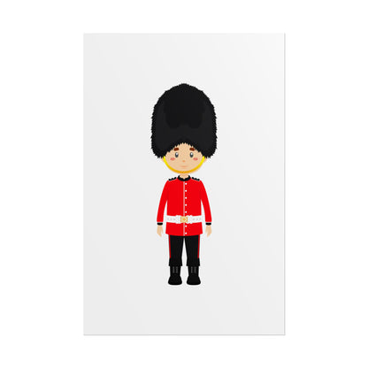 Adorable British Soldier Rolled Posters, Kids Room Decor, Unique Gift, Nursery Art, Educational Wall Art