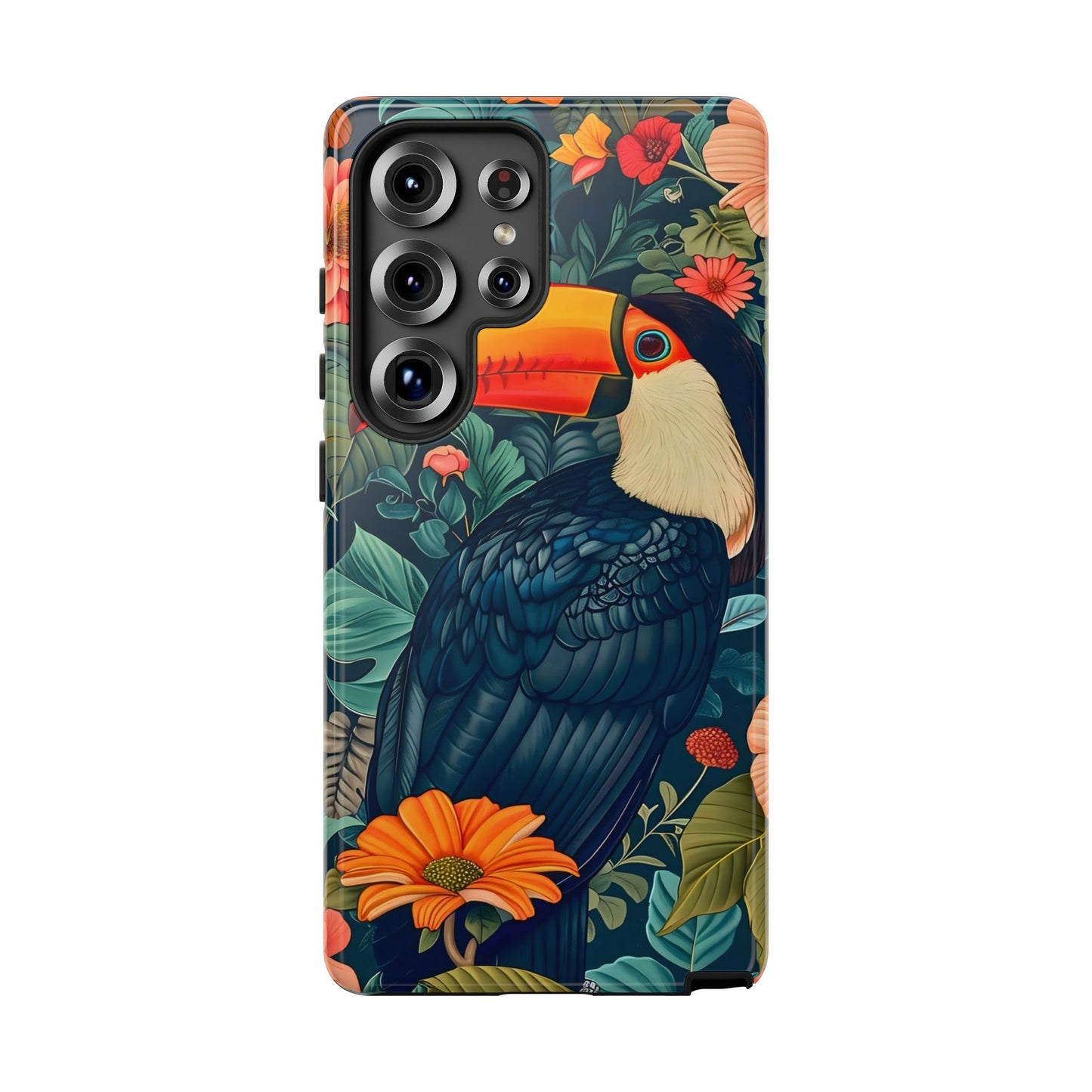 Tropical Toucan Phone Case - Cute Animal Design, Nature Lover Gift, Floral Pattern, Bird Lover Accessory, Summer Vibes