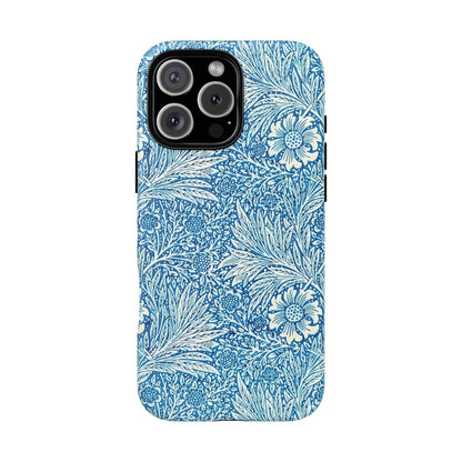 Stylish Phone Case, Tough Floral Phone Cover, Fashionable Tech Accessory, Gift for Her, Blue Flower Design
