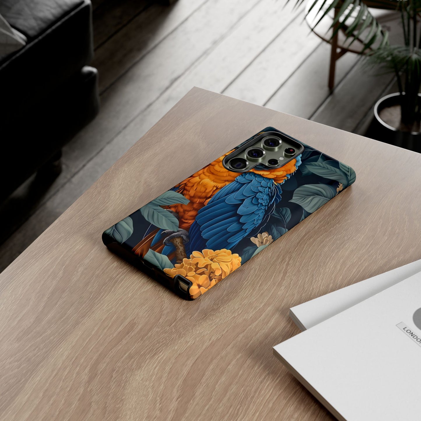 Tropical Parrot Phone Case - Tough Cases, Colorful Phone Cover, Nature Lover Gift, Floral Design, Bird Lover Accessory