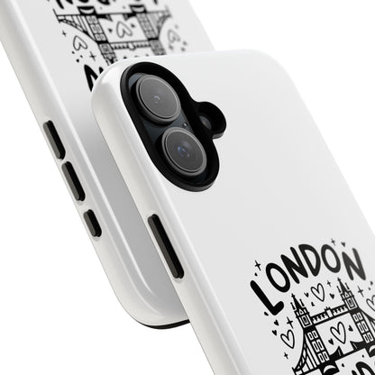 London-Themed Tough Phone Case - Chic & Stylish Protection
