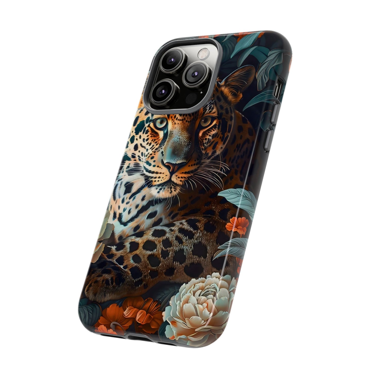 Wildlife Phone Case with Leopard Design | Tough Cases, Animal Prints, Floral Phone Cover, Gift for Nature Lovers, Unique Phone Accessories