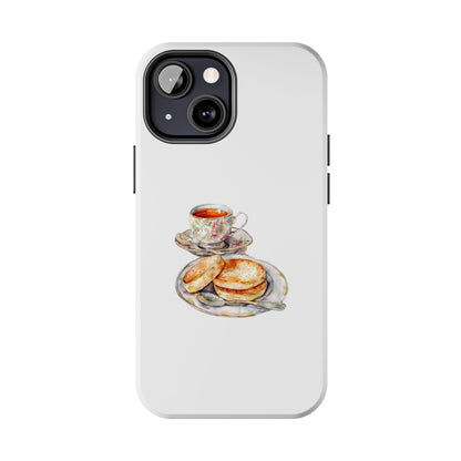 Delightful Tea Time Phone Cases with Biscuit & Tea Design