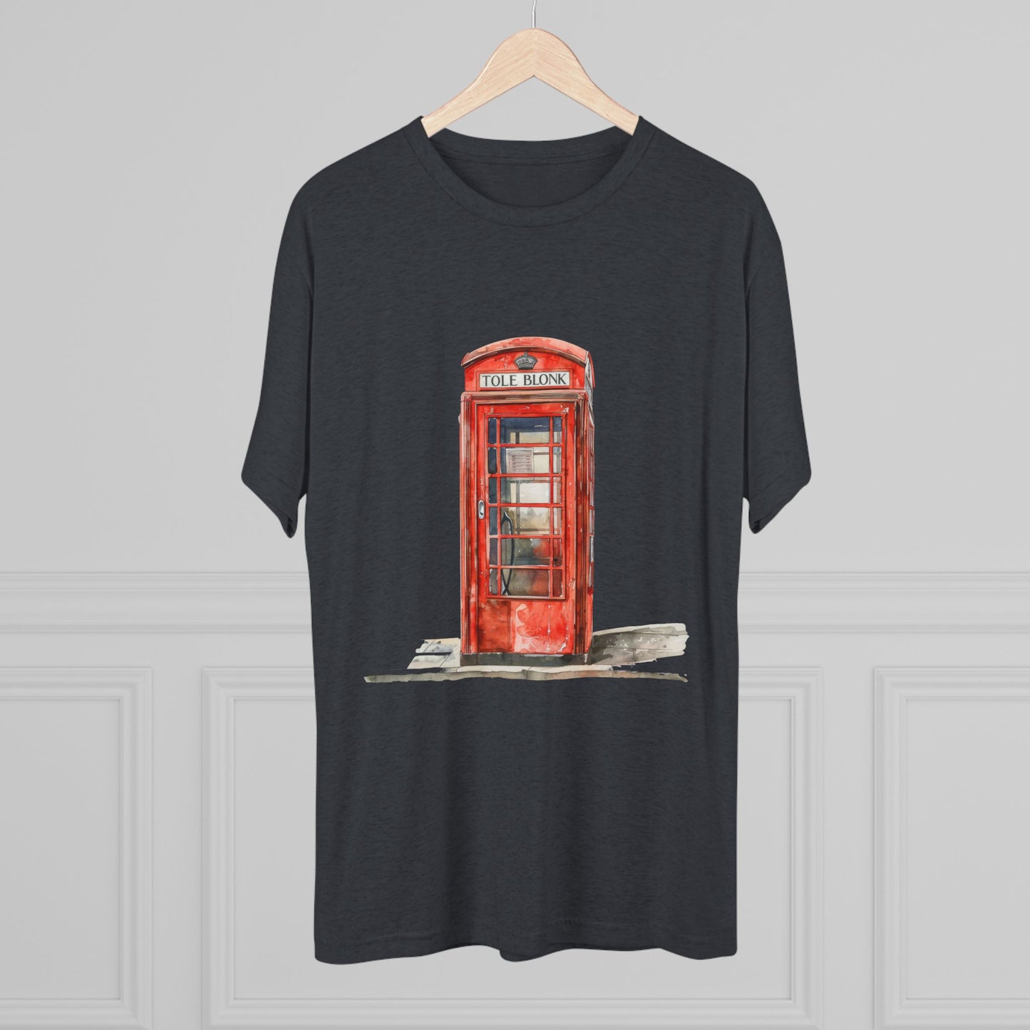 Iconic British Public Telephone - Classic Red Phone Box Unisex Tri-Blend Crew Tee