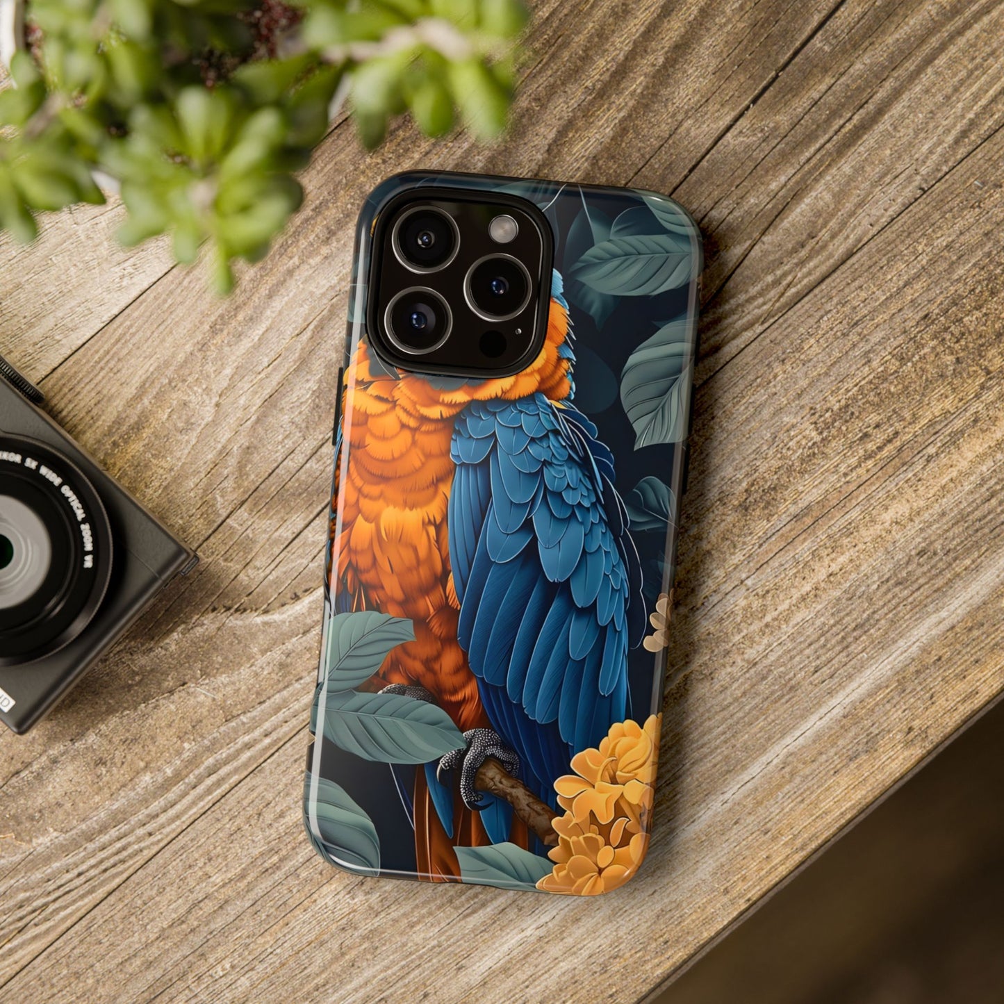 Tropical Parrot Phone Case - Tough Cases, Colorful Phone Cover, Nature Lover Gift, Floral Design, Bird Lover Accessory