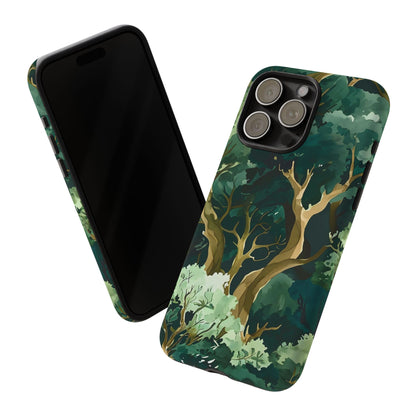 Forest Green Phone Case, Nature-Inspired Tough Cases, Eco-Friendly Gift, Outdoor Lover Accessory, Unique Phone Cover