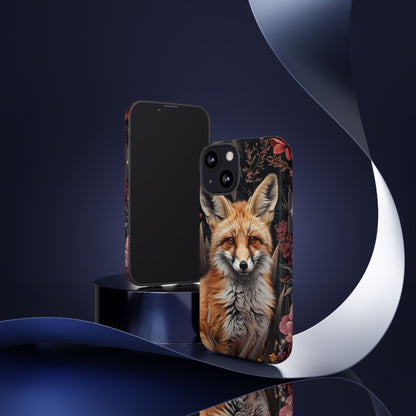 Fox Floral Phone Case, Tough Cases for Animal Lovers, Nature Themed Gift, Cute Phone Cover, Wild Fox Protector