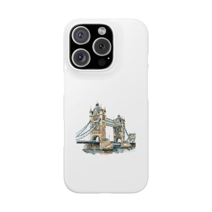 London Bridge Slim Phone Case, Protective Mobile Cover, Stylish Smartphone Accessory, Gift for Travelers, Unique Art Case