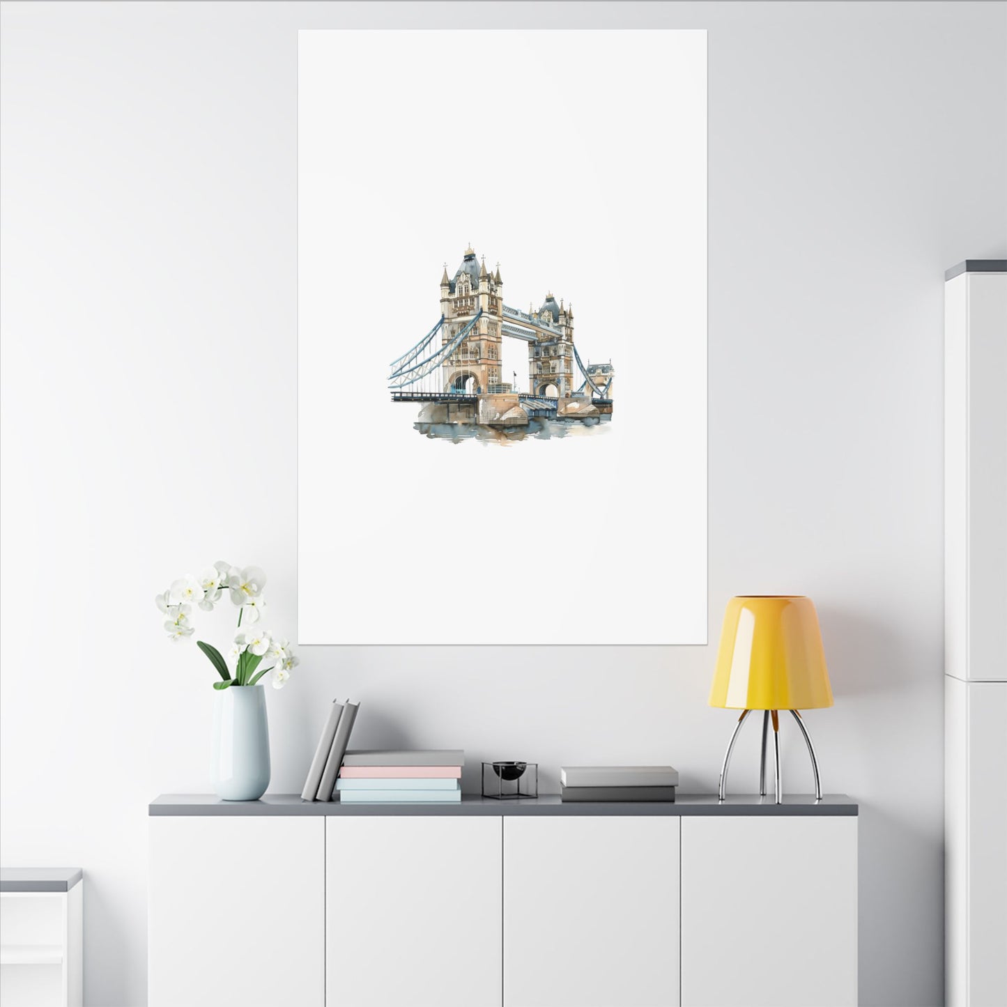 London Bridge Matte Canvas Wall Art, Elegant Home Decor, Unique Gift for Art Lovers, Travel Enthusiast Wall Decor, Modern Aesthetic