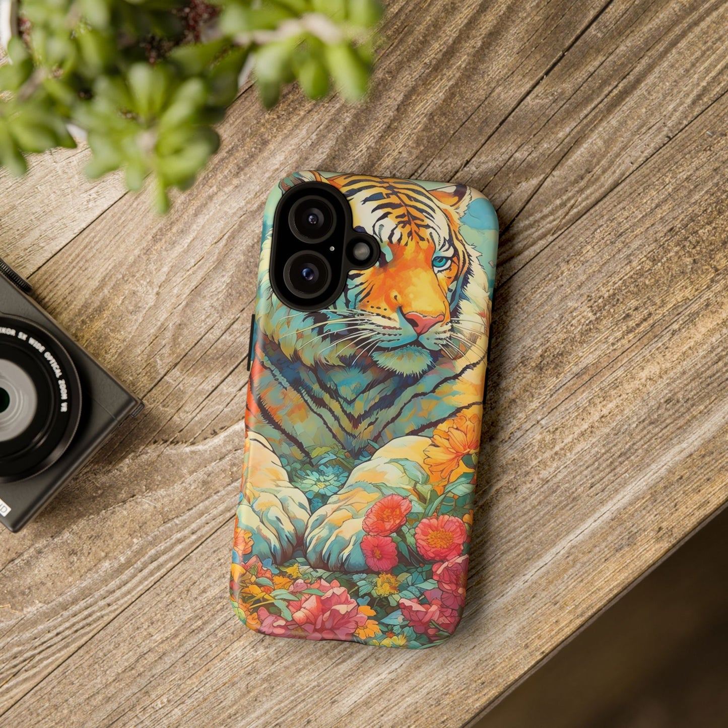 Tiger Jungle Phone Case, Colorful Tough Cases, Animal Lover Gift, Nature Phone Cover, Wildlife Decor, Birthday Present