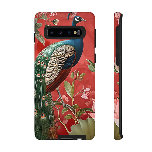 Peacock Tough Phone Case | Stylish Phone Cover, Unique Gift for Nature Lovers, Phone Accessory, Vibrant Floral Design