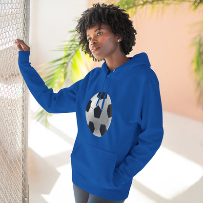 Three-Panel Fleece Hoodie - Dynamic Football Design - Sports Passion and Energy
