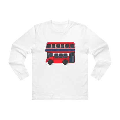 Men’s Base Longsleeve Tee - London Transport English Bus - Iconic Red Double-Decker