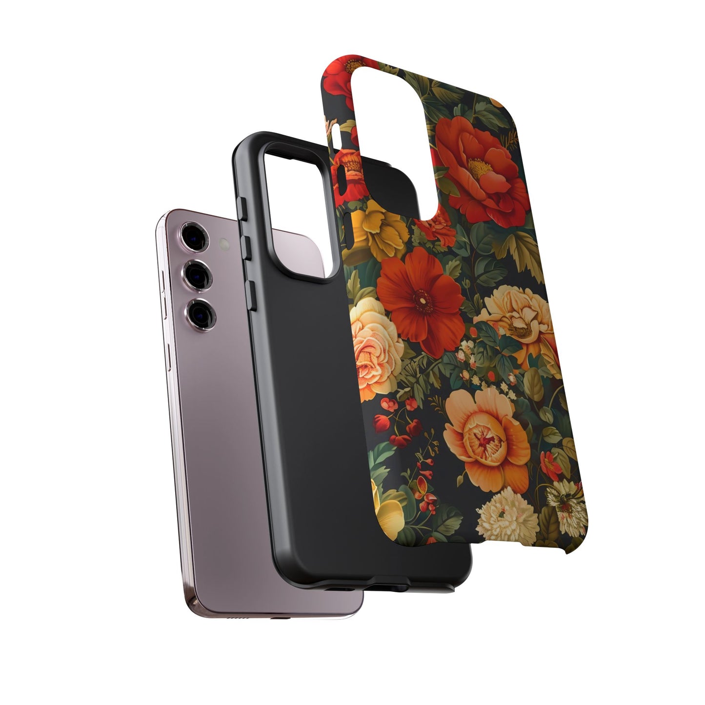 Floral Phone Case, Tough Cases, Decorative Tech Accessories, Gift for Her, Nature Lover Gift, Boho Style Case, Spring Floral Cover
