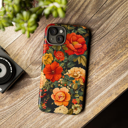 Floral Phone Case, Tough Cases, Decorative Tech Accessories, Gift for Her, Nature Lover Gift, Boho Style Case, Spring Floral Cover