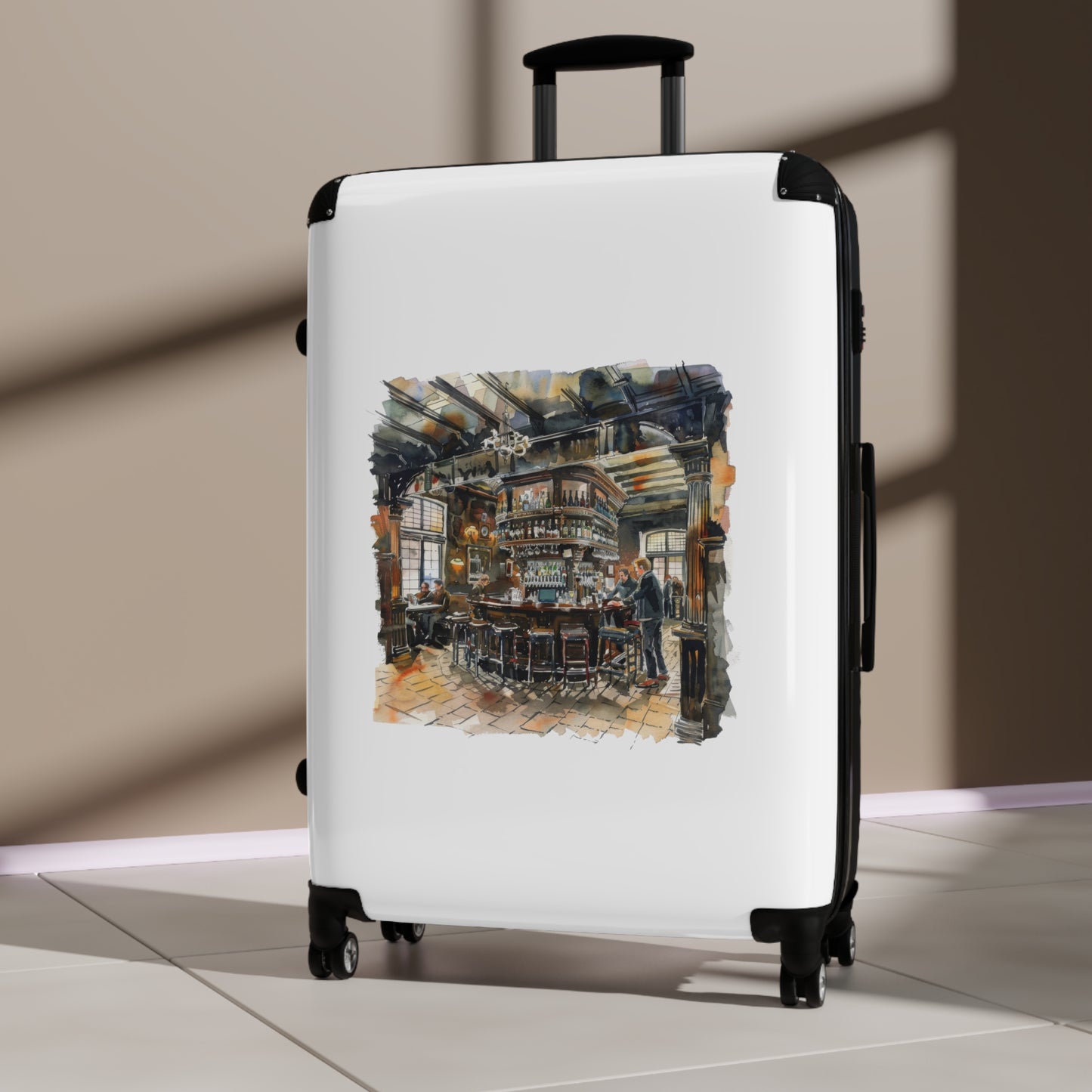 Cozy British Pub Sketch  Suitcase