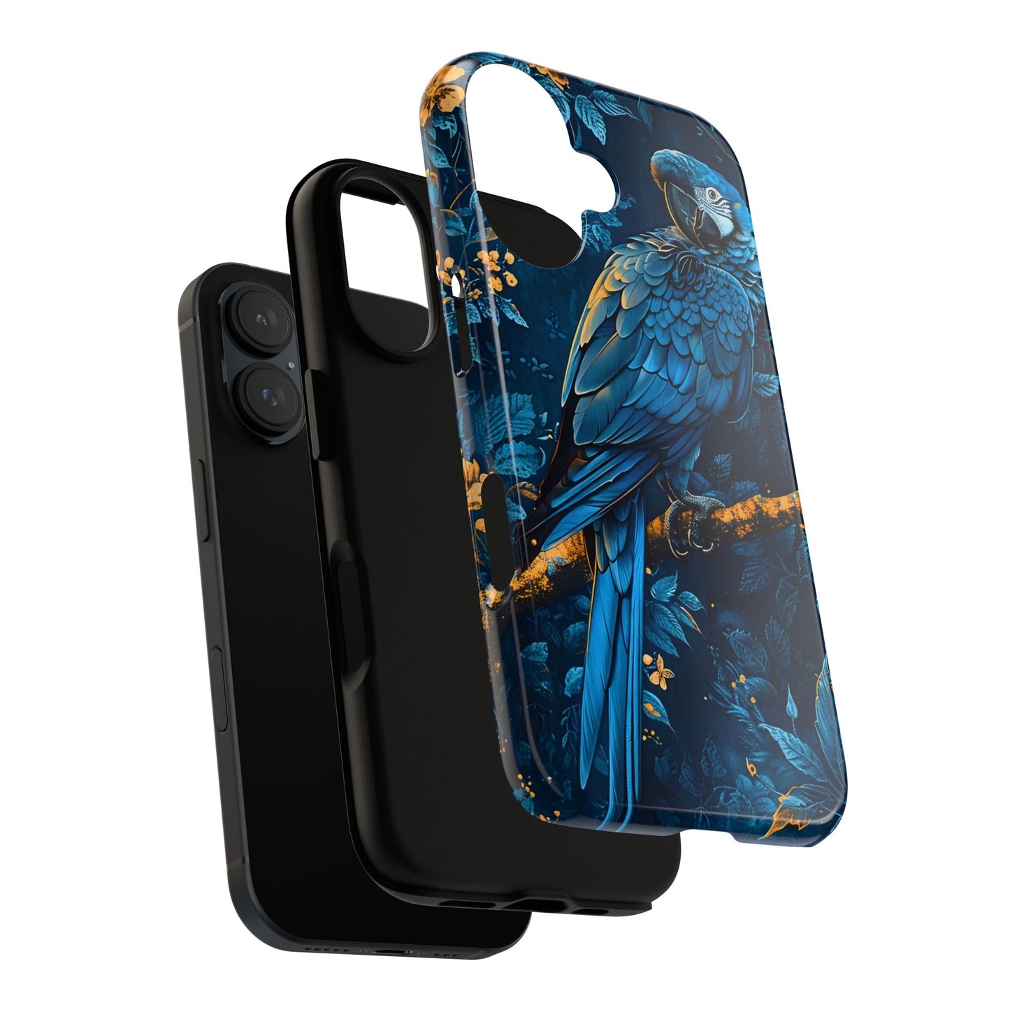 Tough Cases - Vibrant Blue Parrot Phone Case, Tropical Bird Phone Cover, Nature Lover Gift, Eco-Friendly Accessories, Unique Wildlife Decor