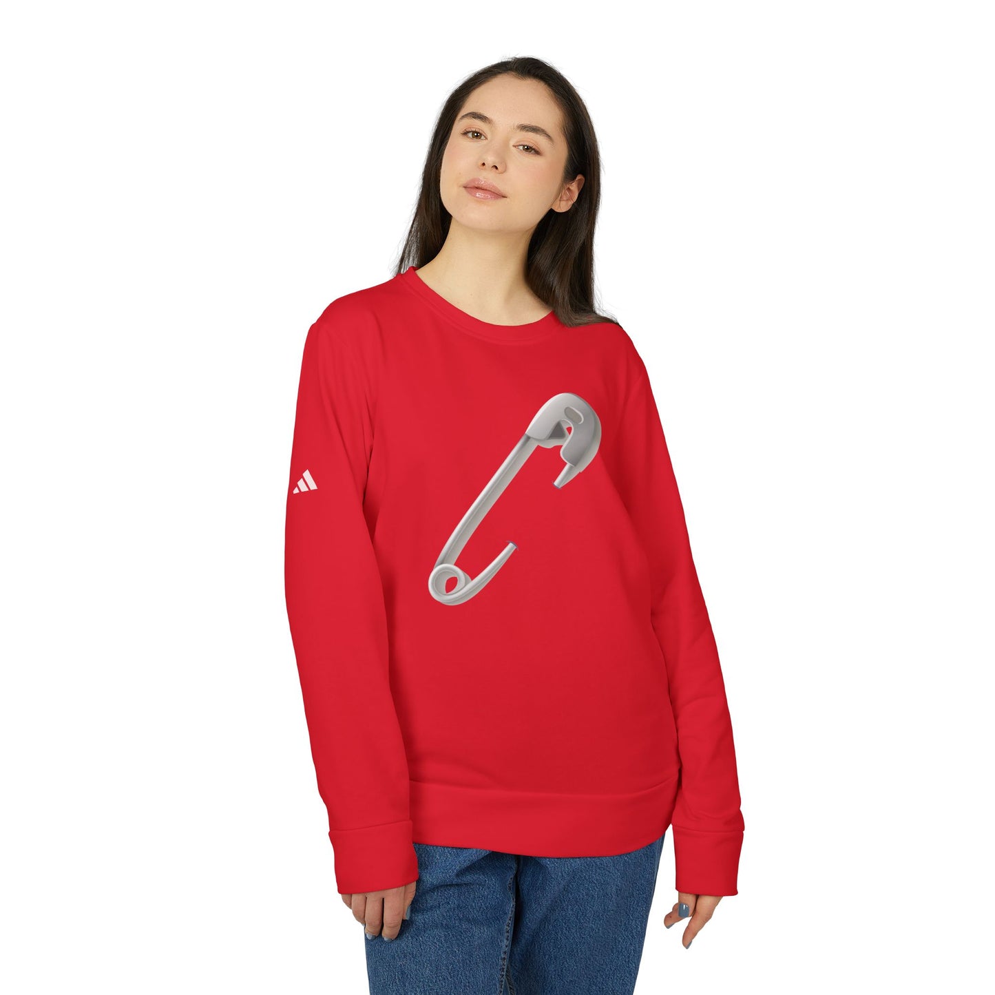 Unisex Fleece Crewneck Sweatshirt - Safety Pin Design - Cozy - Stylish - Perfect for Every Occasion