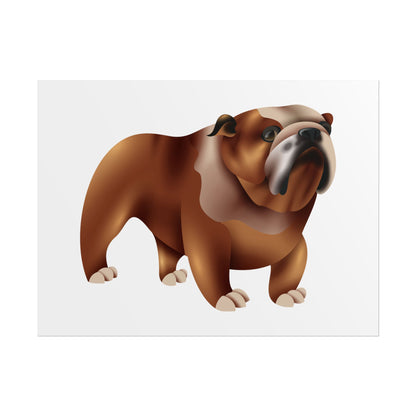Bulldog Rolled Poster Art | Dog Lover’s Wall Decor | Unique Gift for Pet Owners | Living Room or Office Decor