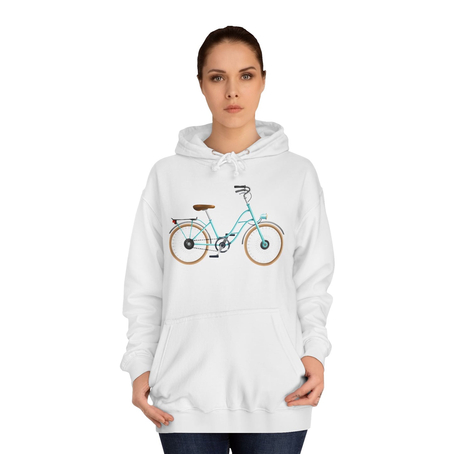 Unisex College Hoodie - Classic British Bicycle - Timeless Charm