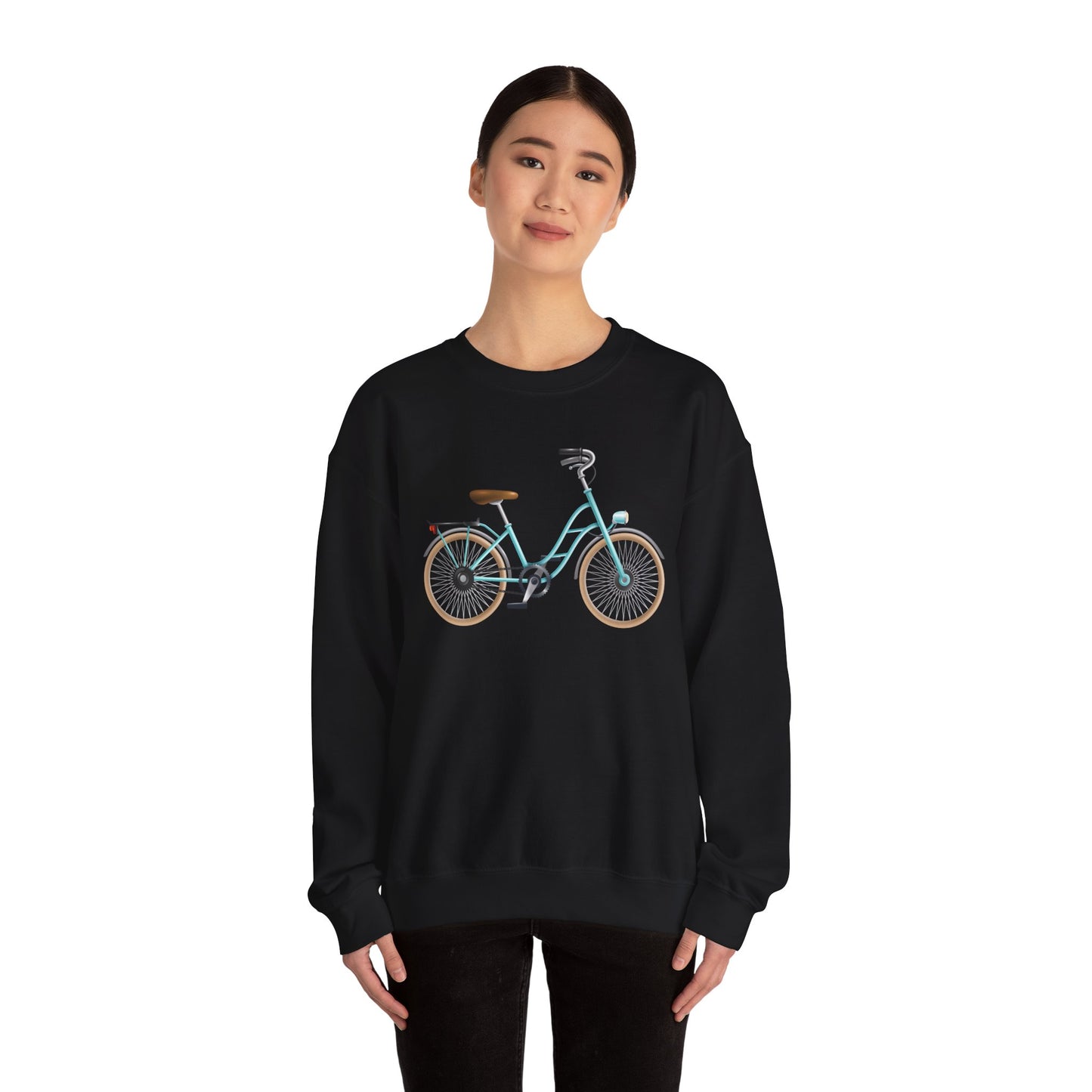 Unisex Heavy Blend™ Crewneck Sweatshirt - Classic Bicycle Illustration - London Style