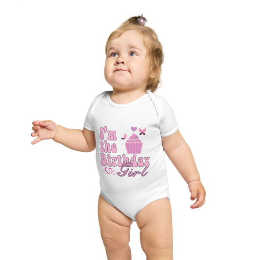 Birthday Girl Short Sleeve Baby Bodysuit - Cute Infant Onesie for Celebrations