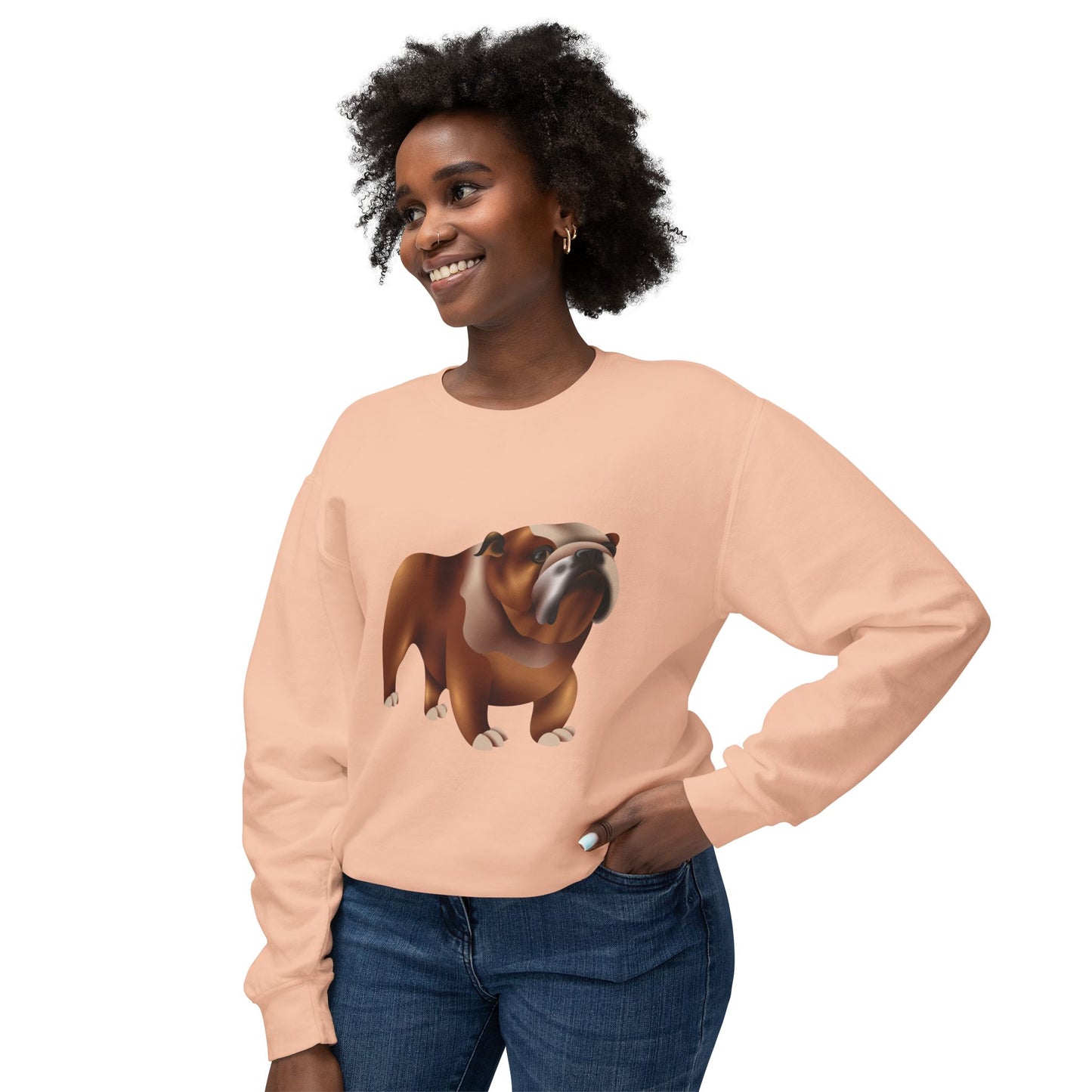 Unisex Lightweight Crewneck Sweatshirt - Adorable British Dog